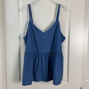 Urban Rose Peplum Cami Blouse Polka Dot Swiss Dot Textured NWT 3X